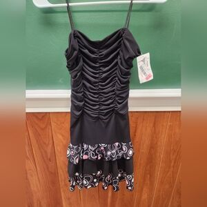 Jodi Kristopher Strapless Dress y2k Ruched black dress polka dots deadstock